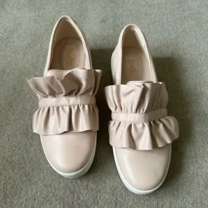 Michael Kors ‘Bella’ Blush Leather Slip-On Shoes~10