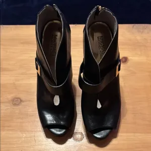 Michael Kors Black Peep-Toe Ankle Boots
