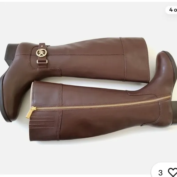 Michael Kors Brown Leather Knee-High Boots