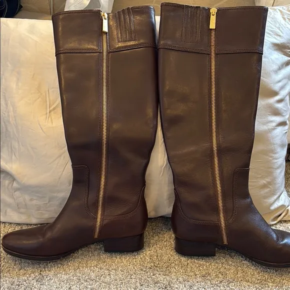 Michael Kors Brown Leather Knee-High Boots