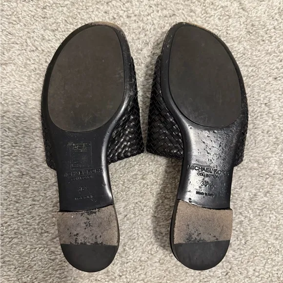 Michael Kors Collection McGraw Woven Leather Slide - Size 6