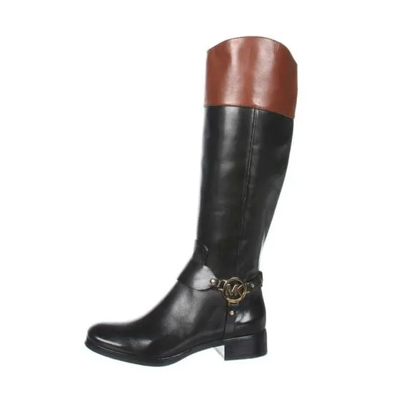 Michael Kors Fulton Harness black mocha riding boots size 7.5