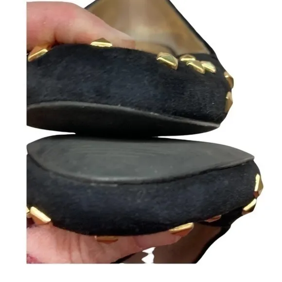 Michael kors gold and black studded shoes