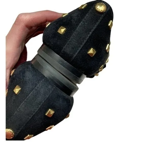 Michael kors gold and black studded shoes