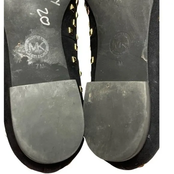 Michael kors gold and black studded shoes