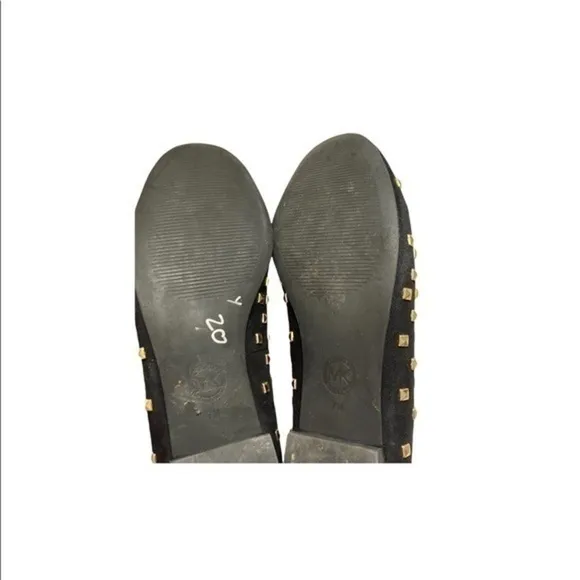 Michael kors gold and black studded shoes