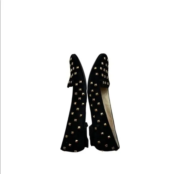 Michael kors gold and black studded shoes