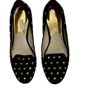 Michael kors gold and black studded shoes