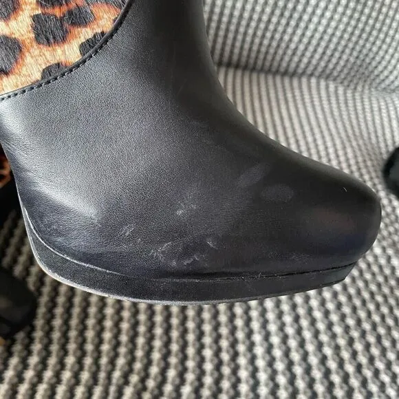 Michael Kors Haya Bootie leopard print calf hair stiletto women’s shoe size 9