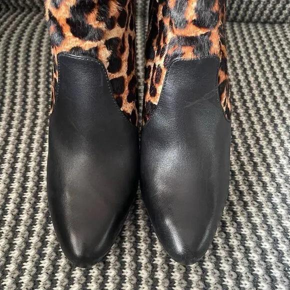 Michael Kors Haya Bootie leopard print calf hair stiletto women’s shoe size 9