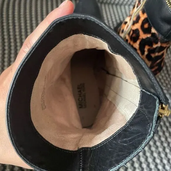 Michael Kors Haya Bootie leopard print calf hair stiletto women’s shoe size 9