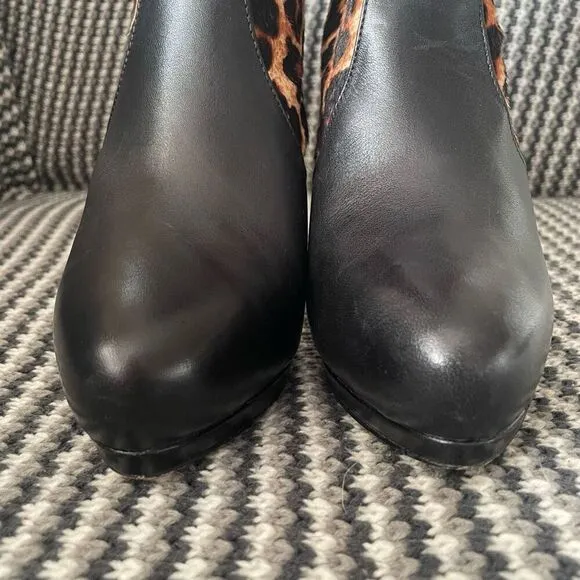Michael Kors Haya Bootie leopard print calf hair stiletto women’s shoe size 9
