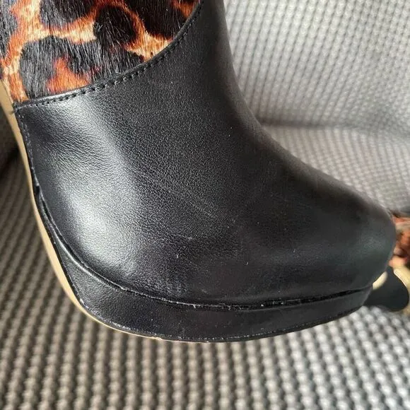 Michael Kors Haya Bootie leopard print calf hair stiletto women’s shoe size 9