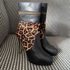 Michael Kors Haya Bootie leopard print calf hair stiletto women’s shoe size 9