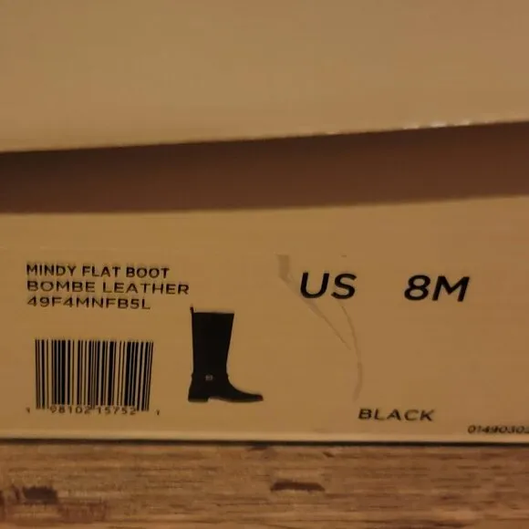 Michael Kors Mindy Black Bombe Leather Equestrian Riding Boots