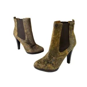 Michael Michael Kors‎ Women's 9 M Heeled Distressed Mocha Leather Jessie Boots