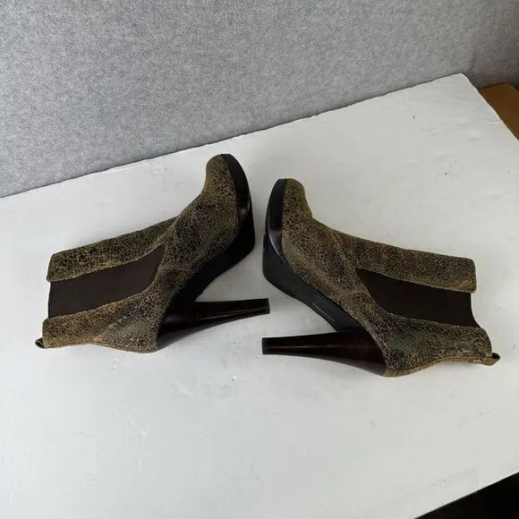 Michael Michael Kors‎ Women's 9 M Heeled Distressed Mocha Leather Jessie Boots