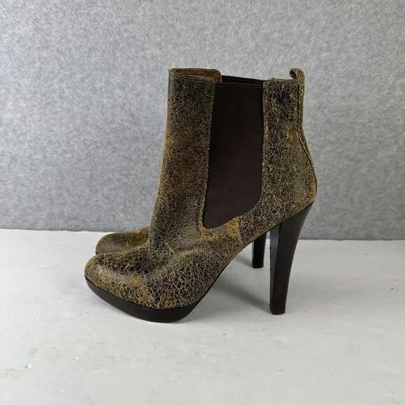Michael Michael Kors‎ Women's 9 M Heeled Distressed Mocha Leather Jessie Boots