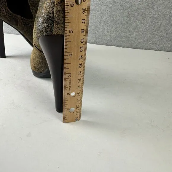 Michael Michael Kors‎ Women's 9 M Heeled Distressed Mocha Leather Jessie Boots