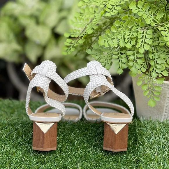 MICHAEL MICHAEL KORSPetra Woven Ankle-Strap Sandals size 8 NEW
