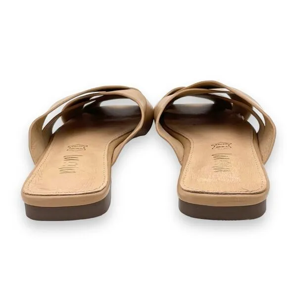 Mi.iM Reece Woven Leather Nude Beige Tan Open Toe Slide Mule Women’s Size 6 NEW