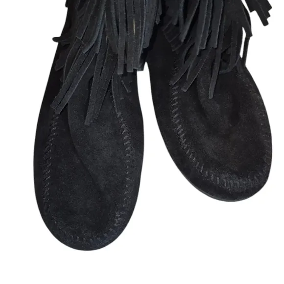 Minnetonka Suede 5 layer fringe knee high boots