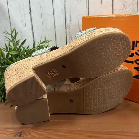 Miz Mooz Genna Leather Wide Width Woven Heeled Sandals Size 41W