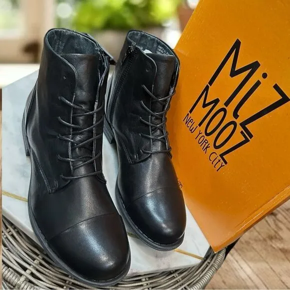 Miz Mooz Leather Lace Up Boots Size 6.5
