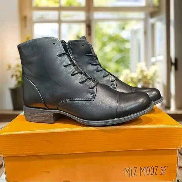 Miz Mooz Leather Lace Up Boots Size 6.5
