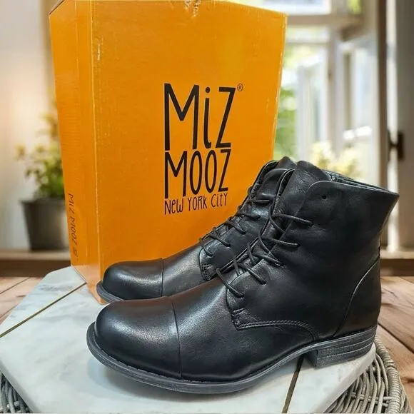 Miz Mooz Leather Lace Up Boots Size 6.5