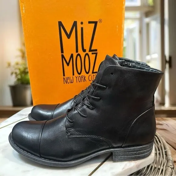 Miz Mooz Leather Lace Up Boots Size 6.5