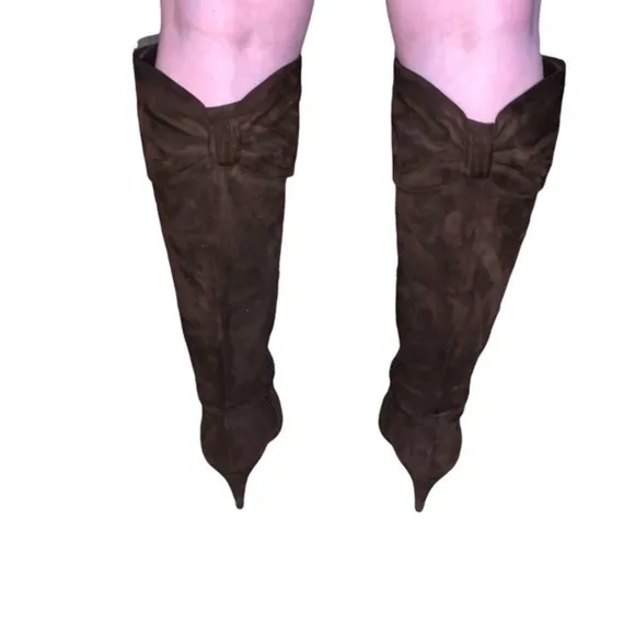 Moschino Cheap and Chic tall heeled suede boots