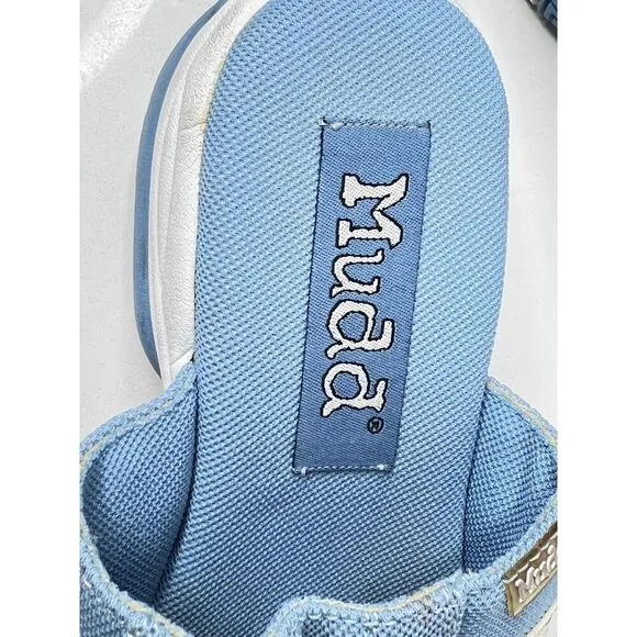Mudd Vintage Women's Mules Y2K suede light blue platforms classic 90' 8M.