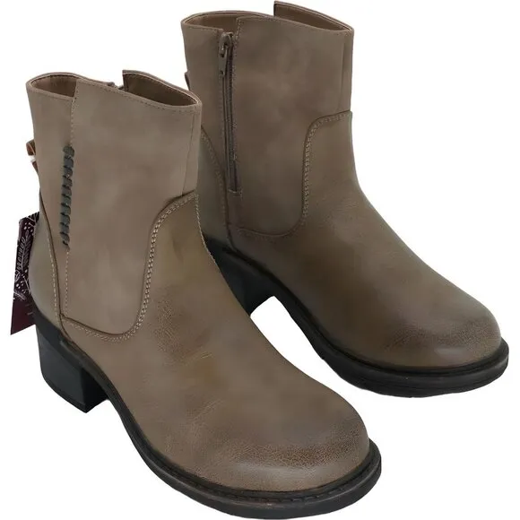 MUK LUKS Women's Logger Boots, Taupe - Size 6.5