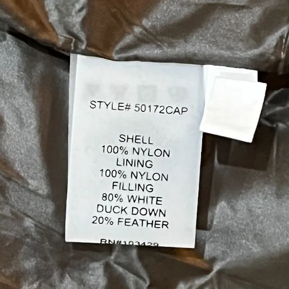 My Anorak Camo Nylon Down Puffer Vest Super Soft Women's Size Large - MSRP $150