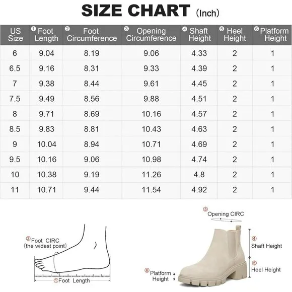 mysoft Women's Platform Chelsea Boots Lug Sole Slip On Chunky Block Heel