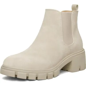 mysoft Women's Platform Chelsea Boots Lug Sole Slip On Chunky Block Heel