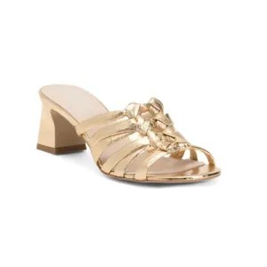 NAPOLEONI Platinum Made In Italy Leather Multi-band Heeled Sandals
