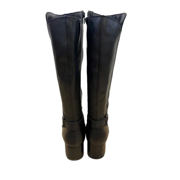 Naturalizer Dane Black Leather Tall Heeled Boots Women 9.5 W
