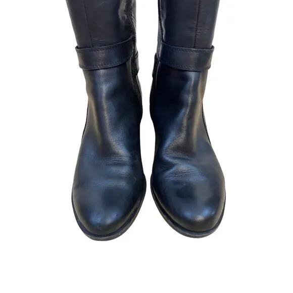 Naturalizer Dane Black Leather Tall Heeled Boots Women 9.5 W