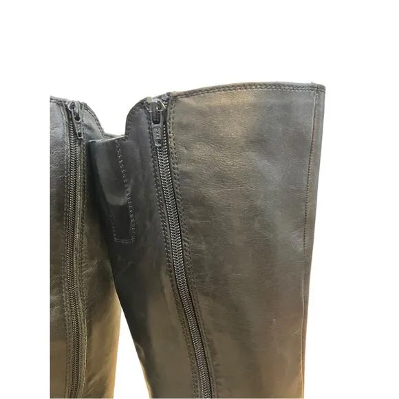 Naturalizer Dane Black Leather Tall Heeled Boots Women 9.5 W