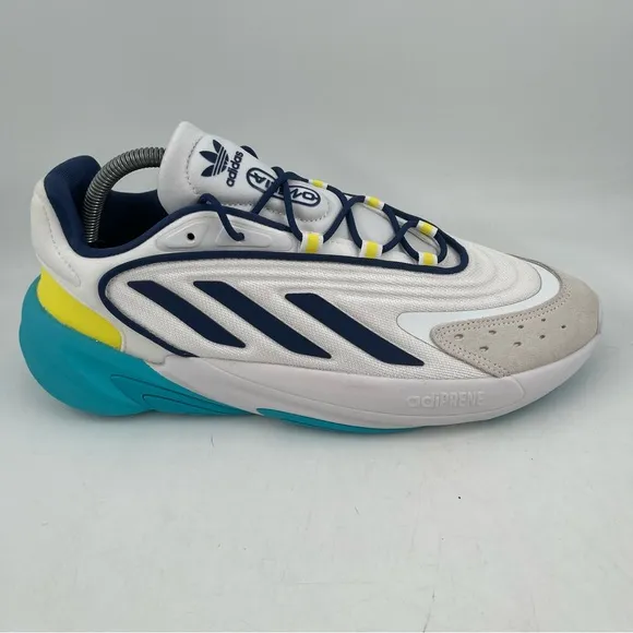NEW! Adidas Men’s Originals Ozelia White/Blue/Yellow Running Shoes - Size 10