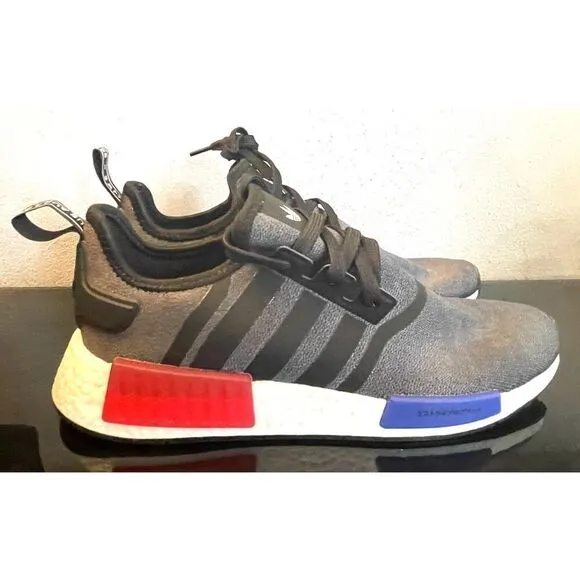 New Adidas NMD_R1 Men's Shoes Core Black-Semi Lucid Blue-Glory Red Men’s 10