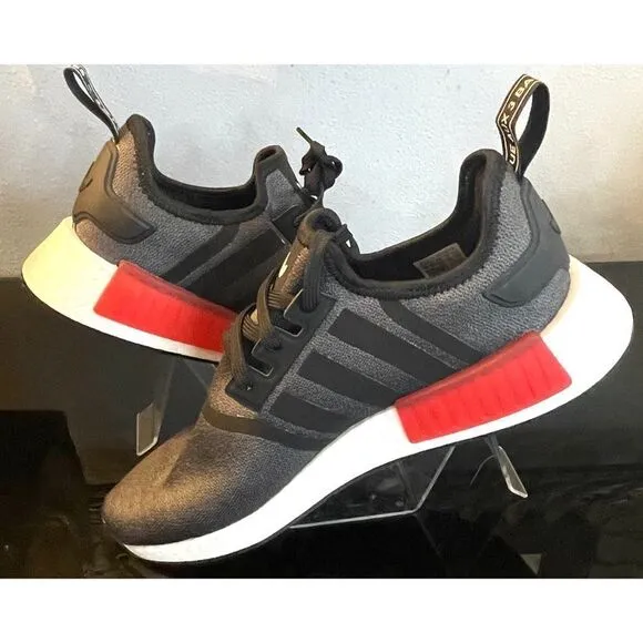 New Adidas NMD_R1 Men's Shoes Core Black-Semi Lucid Blue-Glory Red Men’s 10
