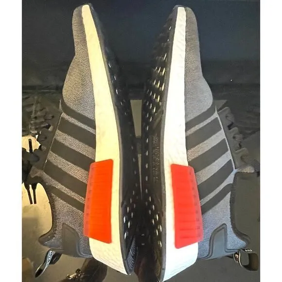 New Adidas NMD_R1 Men's Shoes Core Black-Semi Lucid Blue-Glory Red Men’s 10