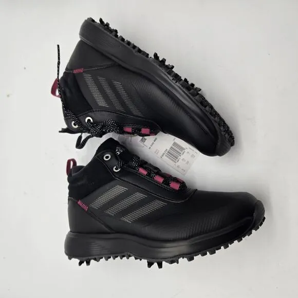 New adidas S2G Recycled Polyester Mid-Cut Golf Shoes Black youth size 5 high top