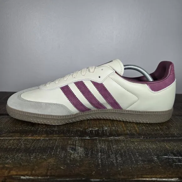 NEW Adidas Samba OG Mens Size 12 Low Top Shoes Sneakers Off White Purple ID1482