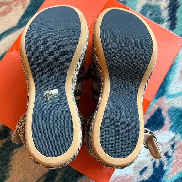 NEW Anthropologie Amambaih Carmen High Platform Woven Sandals in Sand 37.5