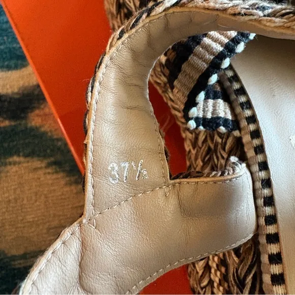 NEW Anthropologie Amambaih Carmen High Platform Woven Sandals in Sand 37.5
