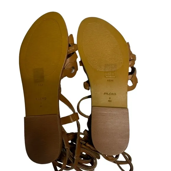 NEW Anthropologie Pilcro Woven Lace-Up Leather Gladiator Sandals